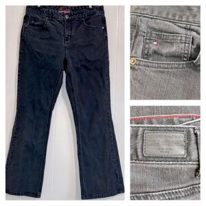 Tommy Hilfiger Hope Jeans Y2K Charcoal Black Mid Rise Flare Jeans Size 10.